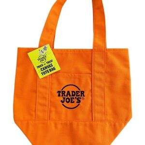 Trader Joe's Orange Mini Canvas Tote Bag